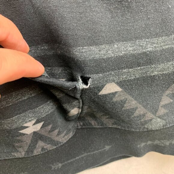 Ralph Lauren Polo Mens Sweater 2XL Black Gray Aztec Hoodie Southwestern Tribal - Picture 6 of 13